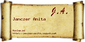 Janczer Anita névjegykártya